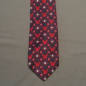 Disney Store Mickey Mouse Navy & Red Neck Tie